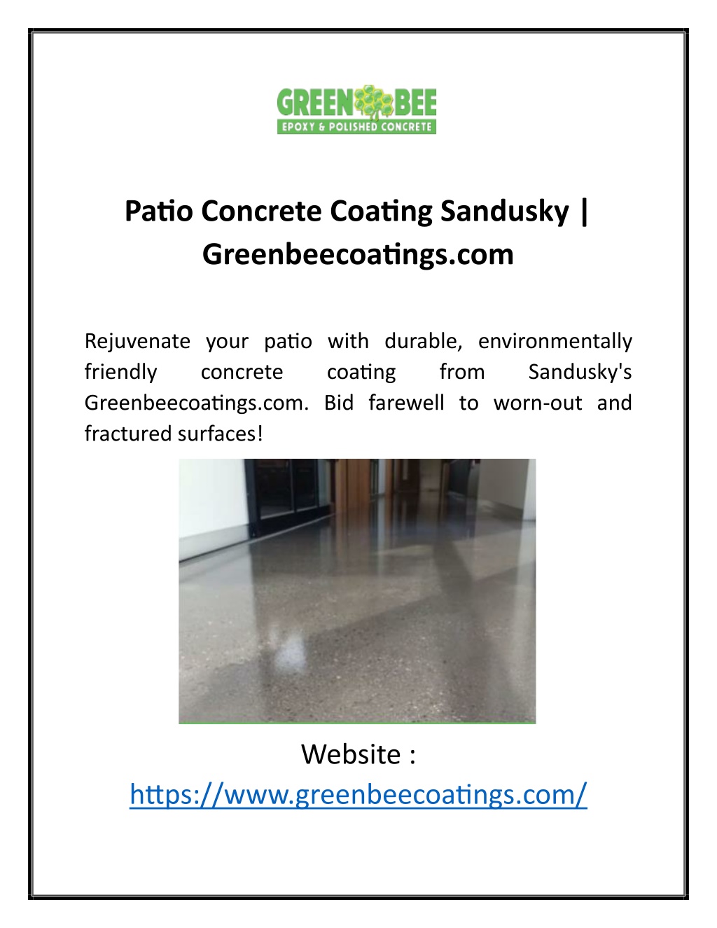 patio concrete coating sandusky greenbeecoatings l.w