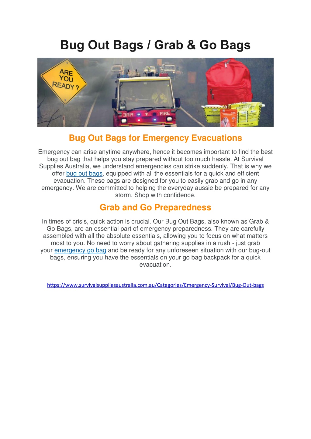 bug out bags grab go bags l.w