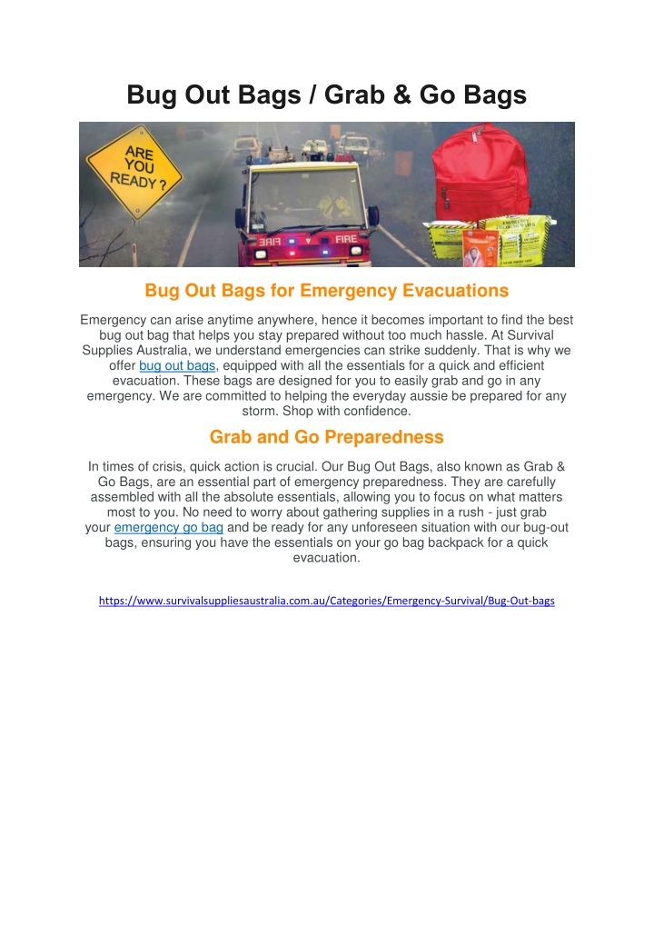 bug out bags grab go bags n.w