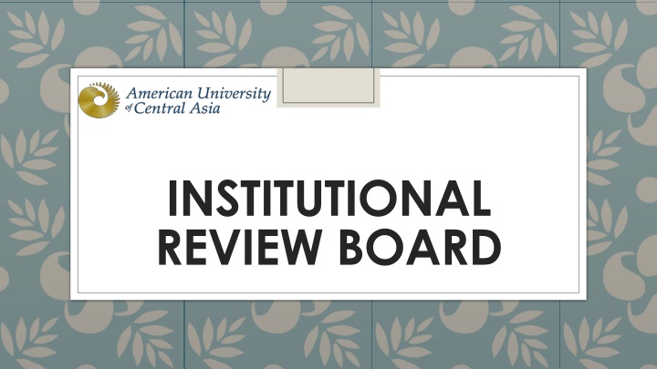 Institutional Review Board