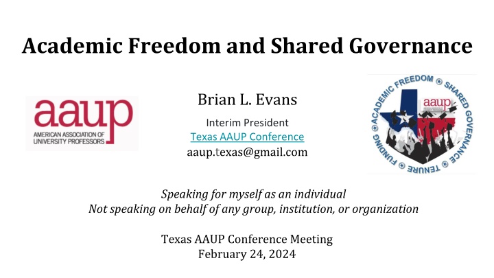 Academic Freedom and Shared Governance in Higher Education