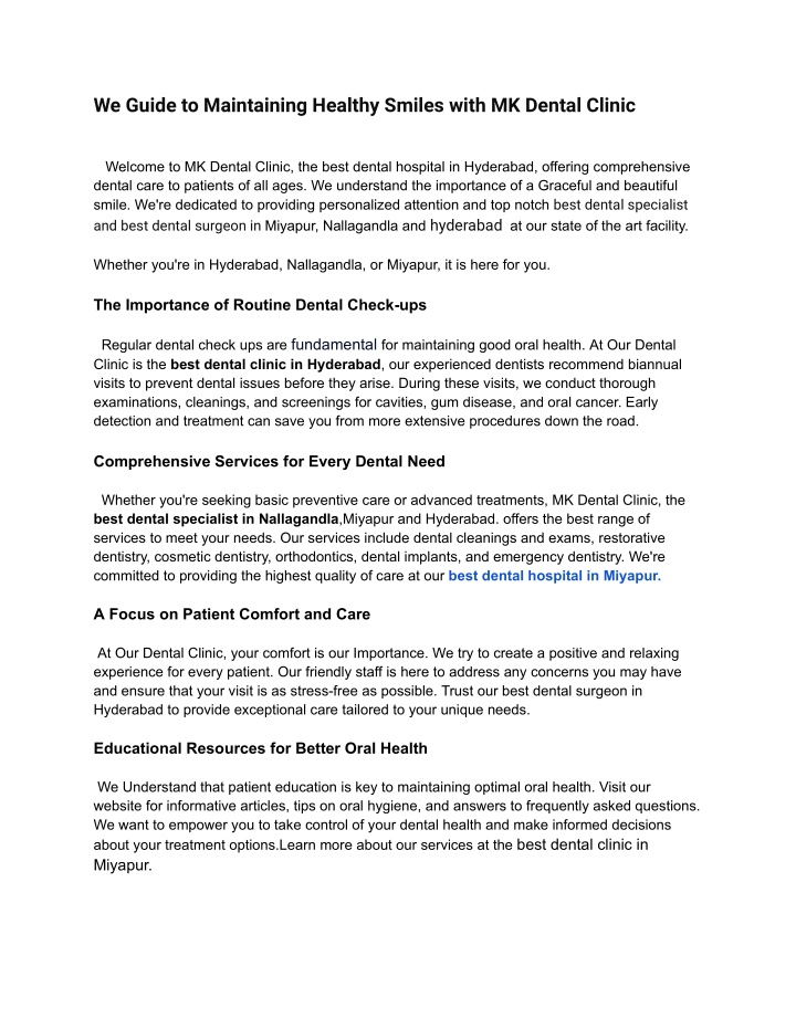 we guide to maintaining healthy smiles with n.w
