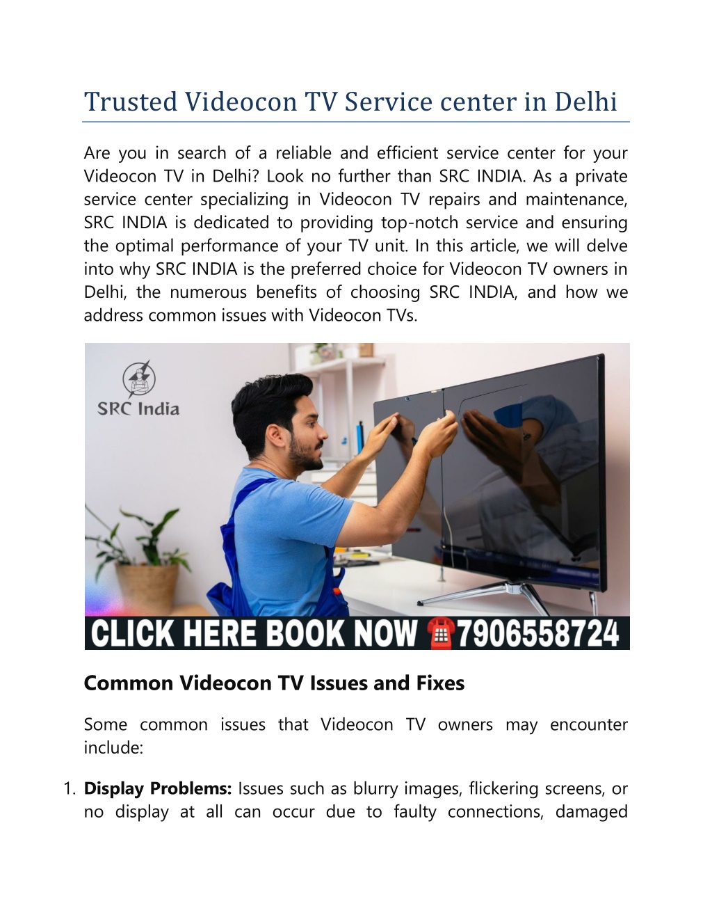 trusted videocon tv service center in delhi l.w