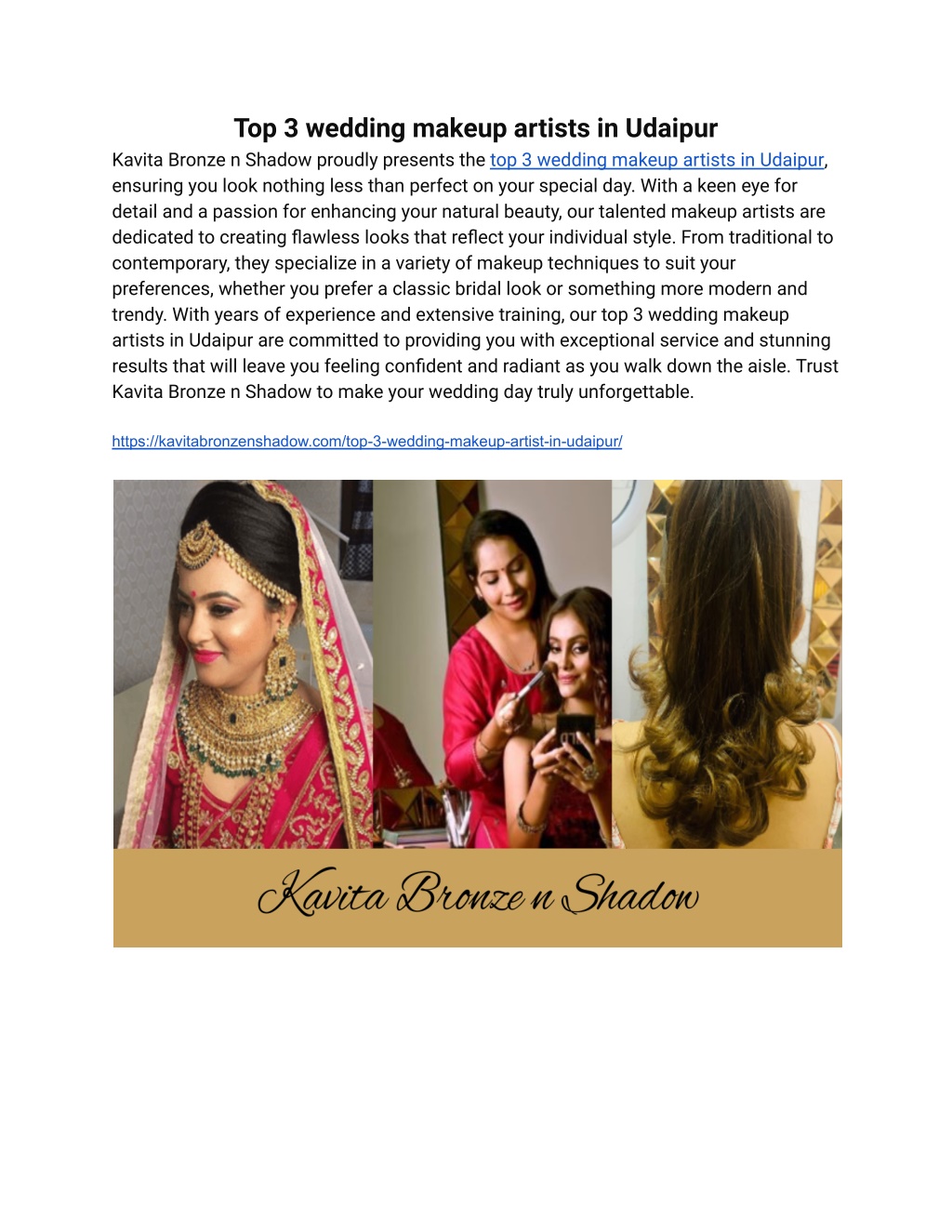 top 3 wedding makeup artists in udaipur kavita l.w