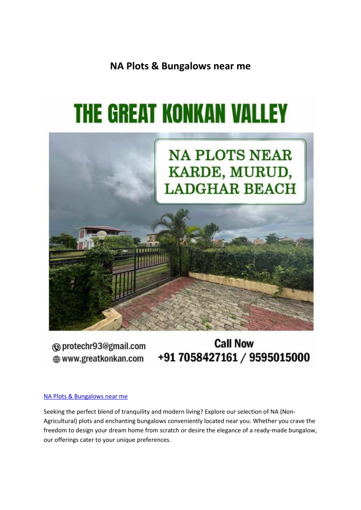 na plots bungalows near me n.w