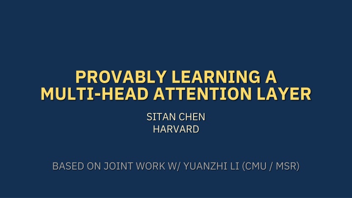 Multi-Head Attention Layers in Transformers