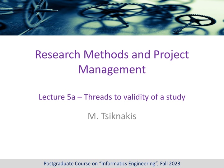 Research Methods and Project Management