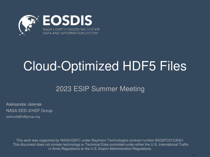 Cloud-Optimized HDF5 Files for Efficient Data Access