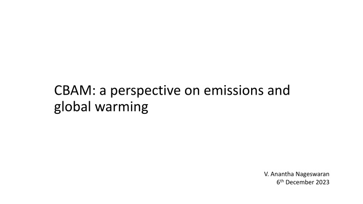 CBAM: a perspective on emissions and global warming