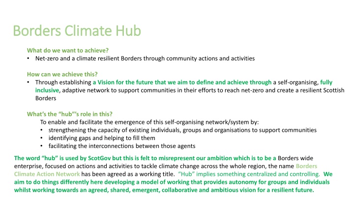 Borders Climate Action Network Overview