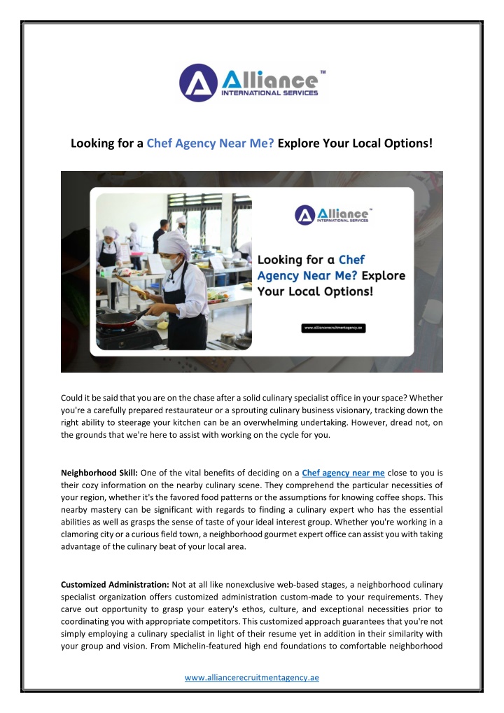 looking for a chef agency near me explore your n.w