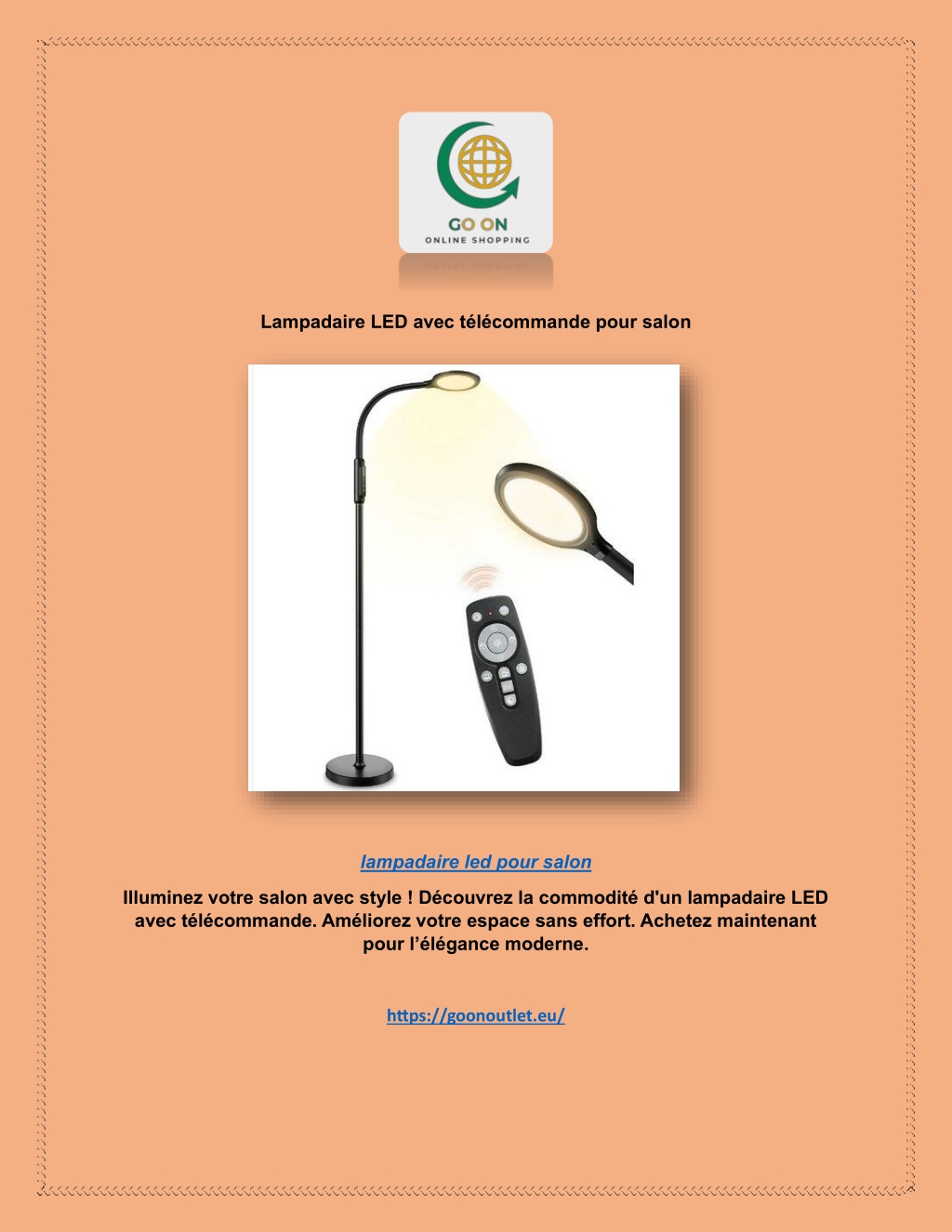 lampadaire led avec t l commande pour salon l.w