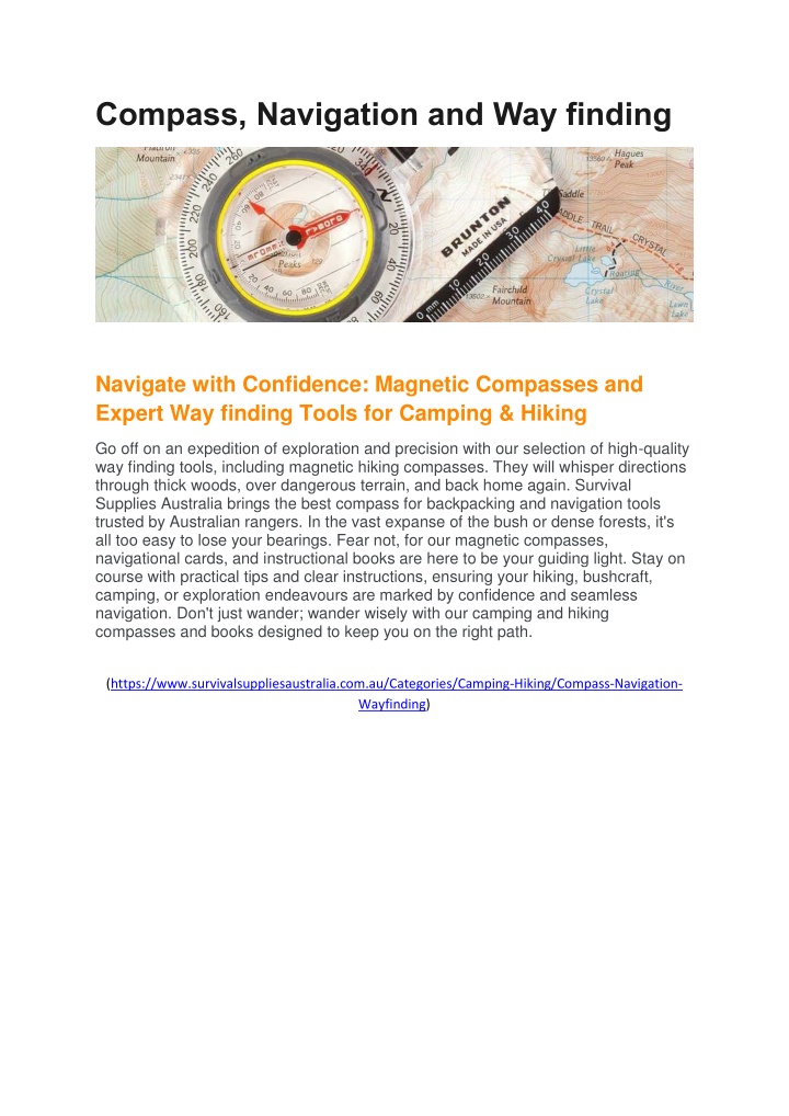 compass navigation and way finding n.w