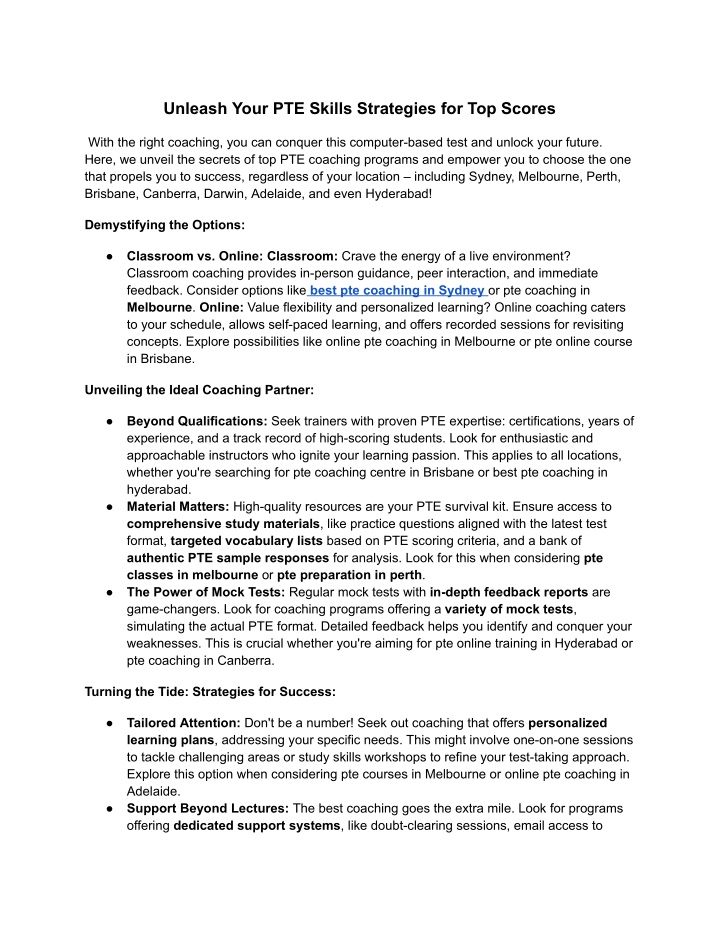 unleash your pte skills strategies for top scores n.w
