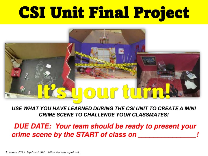 CSI Unit Final Project: Mini Crime Scene Challenge