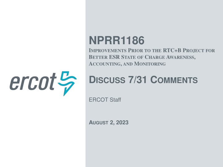 Improvements for Energy Storage State of Charge Awareness