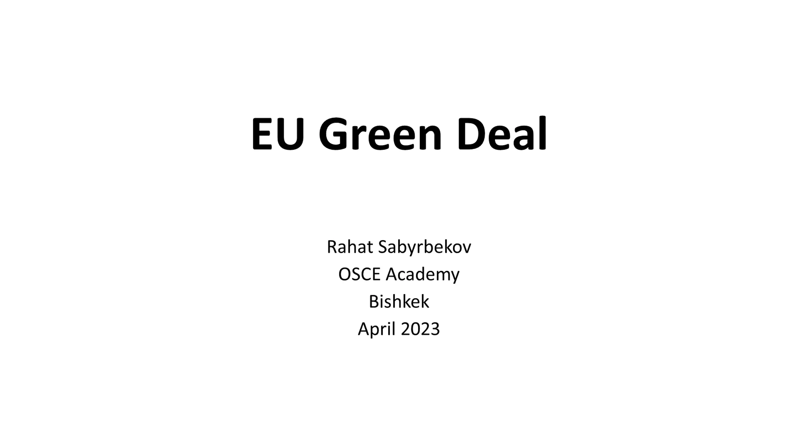 EU Green Deal