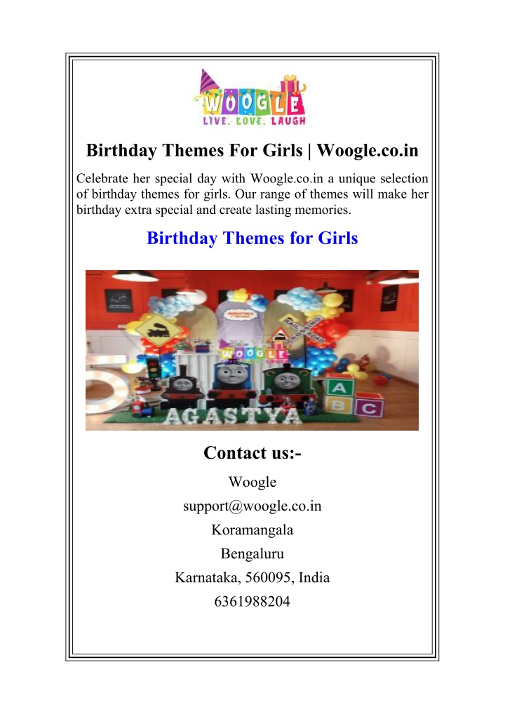 birthday themes for girls woogle co in n.w