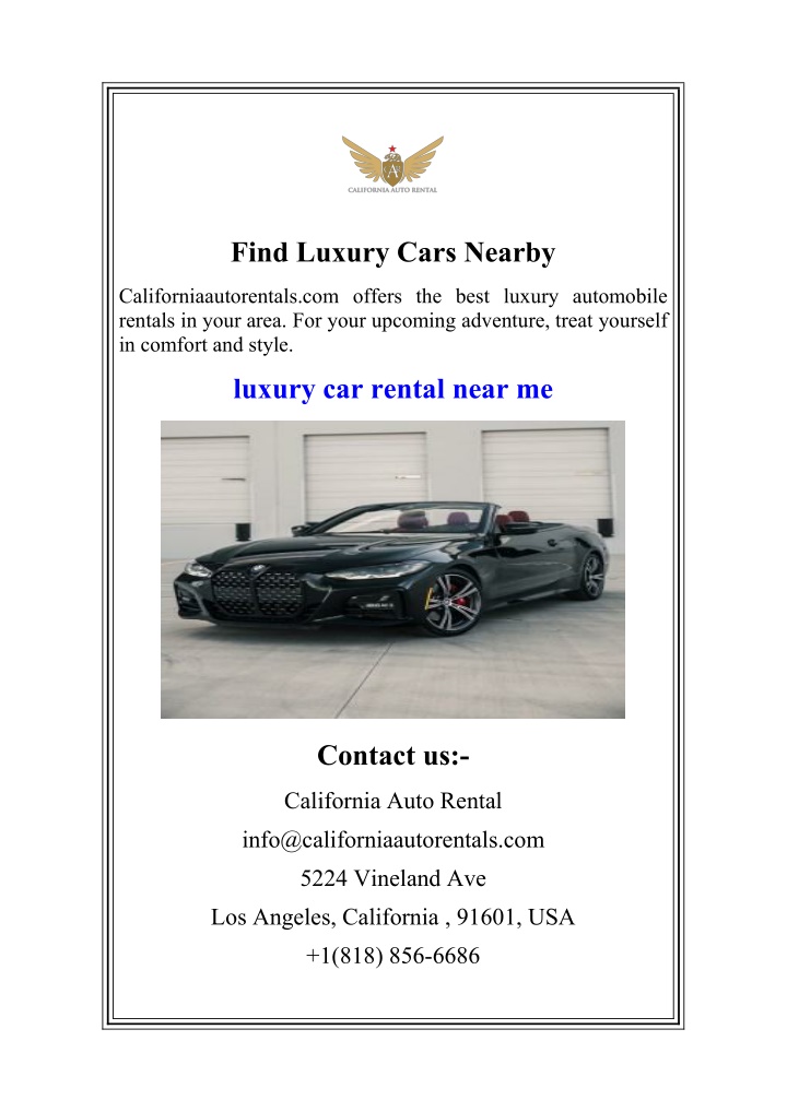 find luxury cars nearby n.w