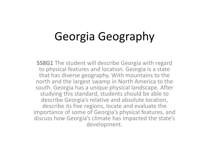Georgia's Diverse Geography and Physical Features
