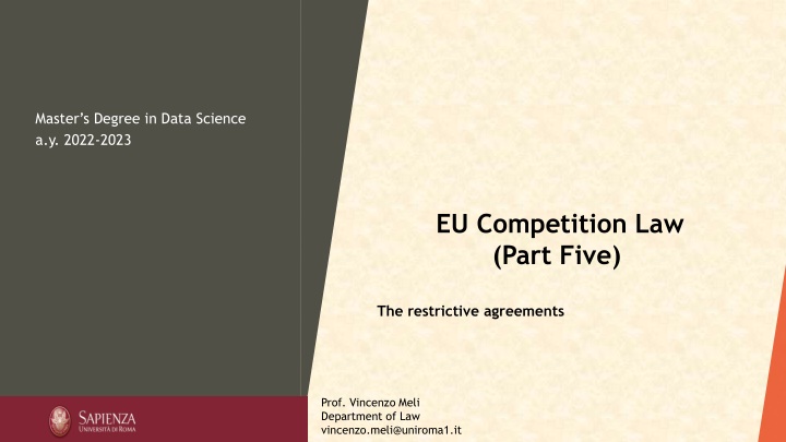Restrictive Agreements and EU Competition Law