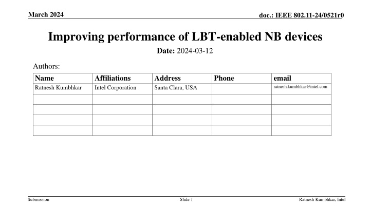Improving performance of LBT-enabled NB devices