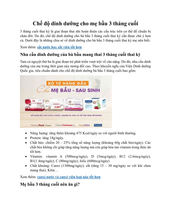 ch dinh d ng cho m b u 3 th ng cu i n.w