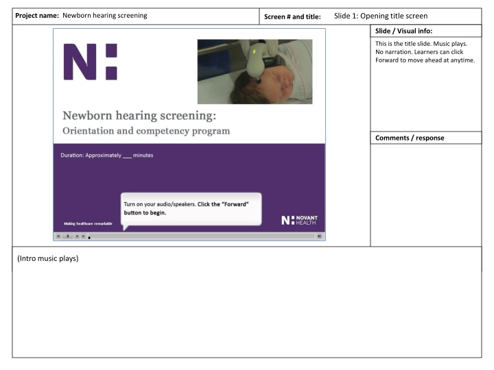 Newborn Hearing Screening Program Overview