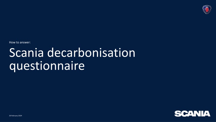 Guide to Completing Scania Decarbonisation Questionnaire