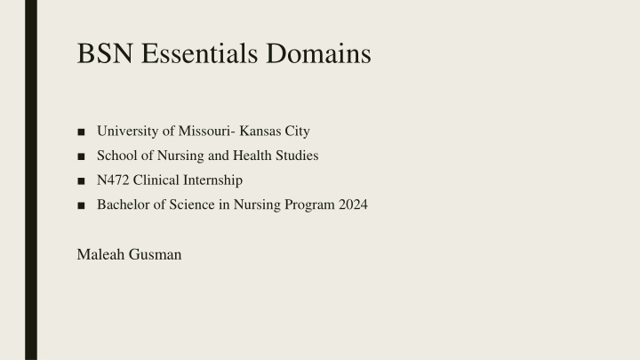 Nursing Practice Essentials at University of Missouri-Kansas City