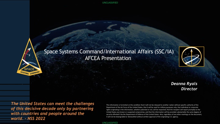 United States Space Systems Command International Affairs Overview