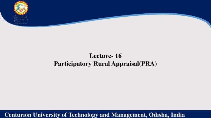Participatory Rural Appraisal (PRA) at Centurion University