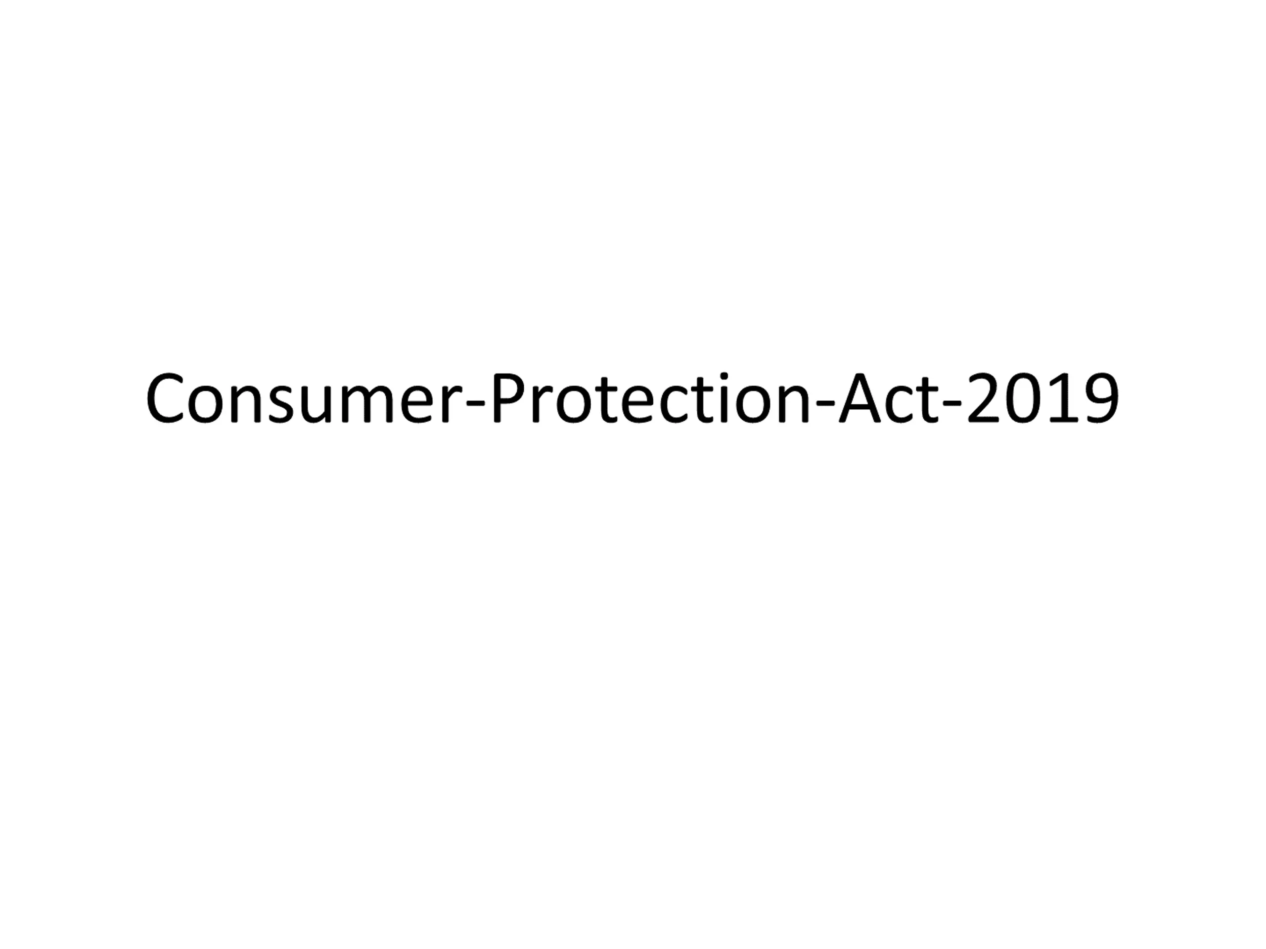 Consumer Protection Act 2019