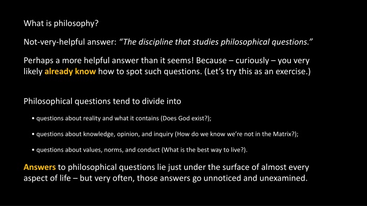 Philosophy: A Guide to Philosophical Questions and Debate