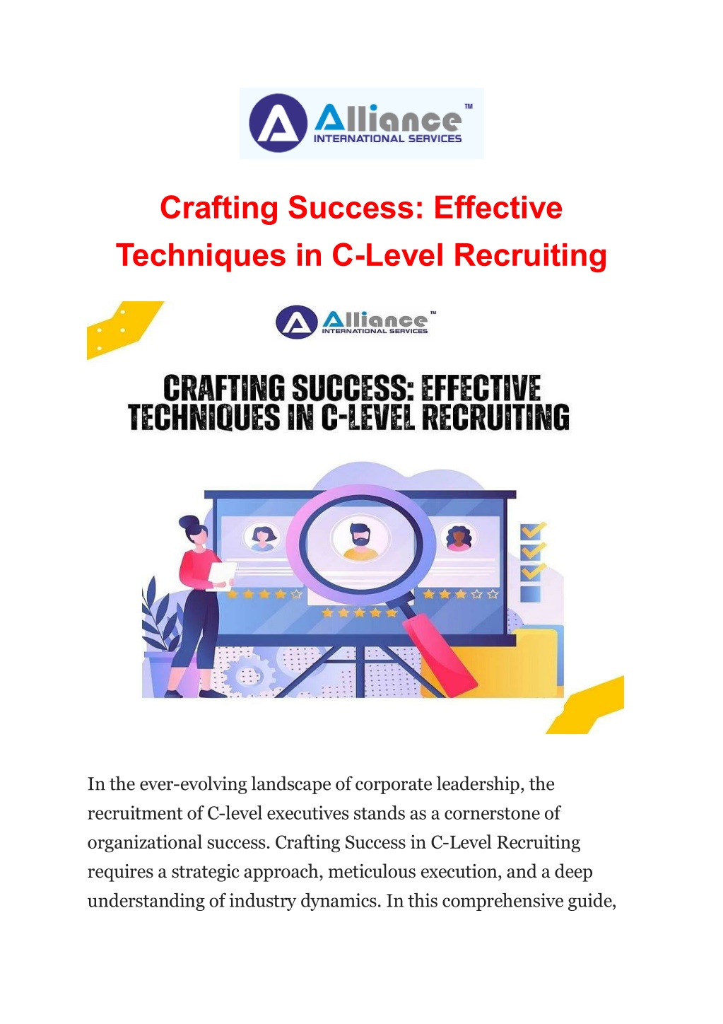 crafting success effective techniques in c level l.w