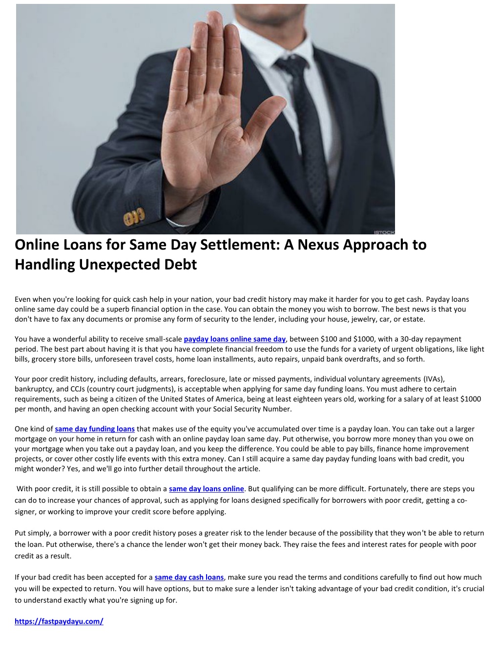 online loans for same day settlement a nexus l.w
