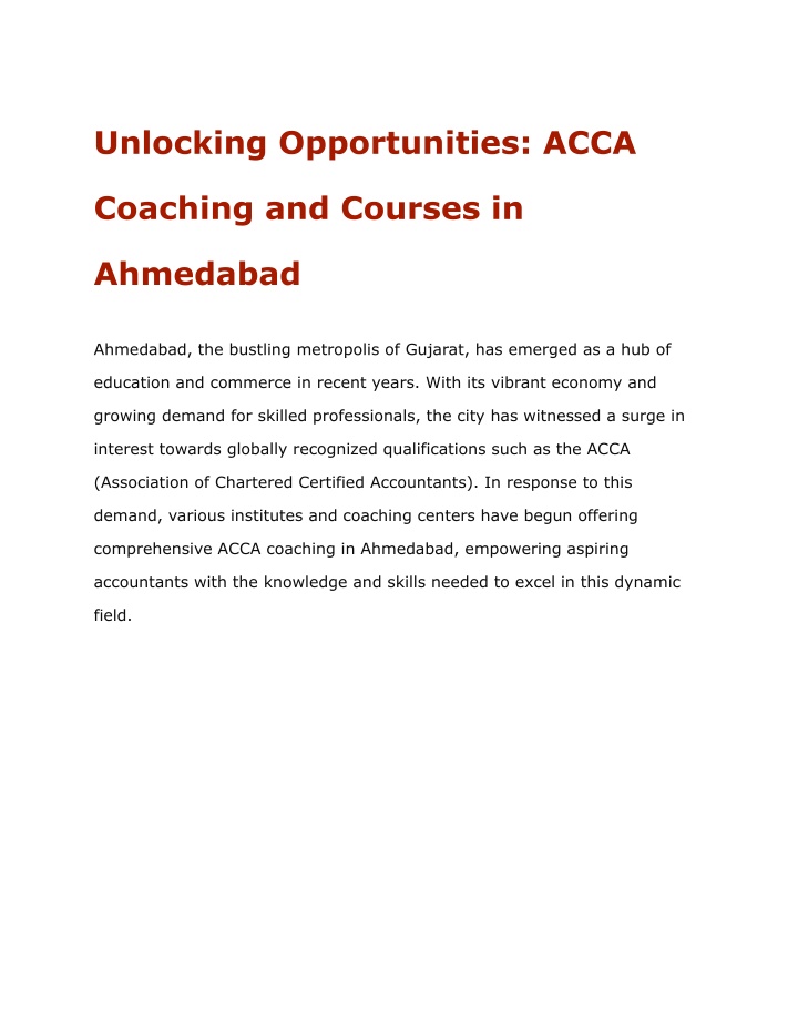 unlocking opportunities acca n.w