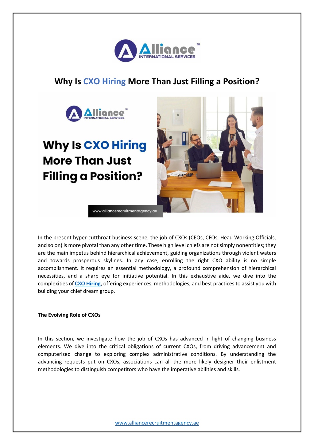 why is cxo hiring more than just filling l.w