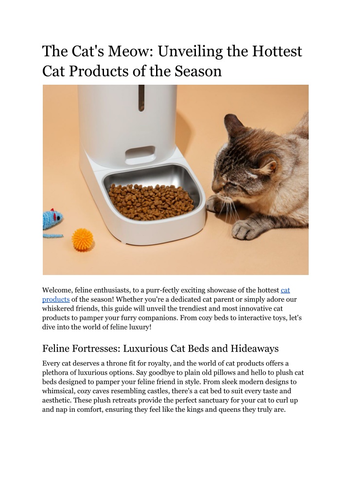 the cat s meow unveiling the hottest cat products n.w