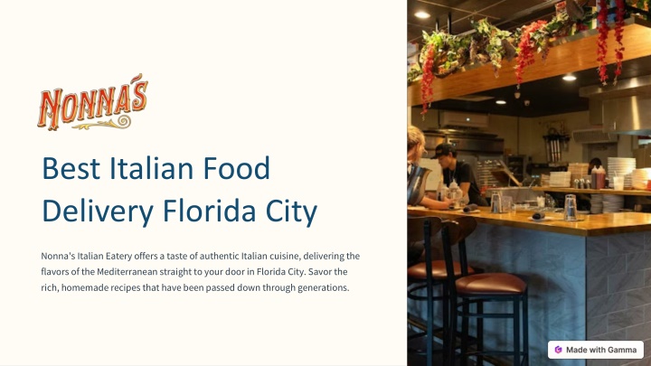 Best Italian Food Delivery Florida City