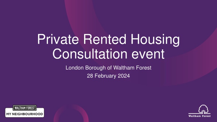 Private Rented Housing Consultation event