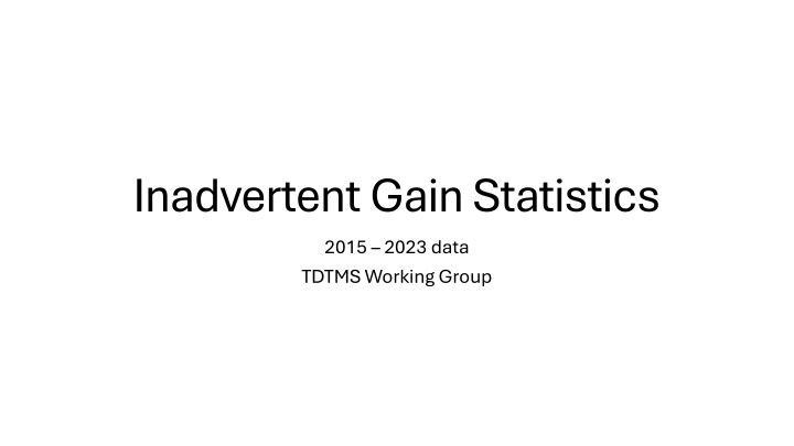 Inadvertent Gain Statistics & Market Performance Analysis 2023