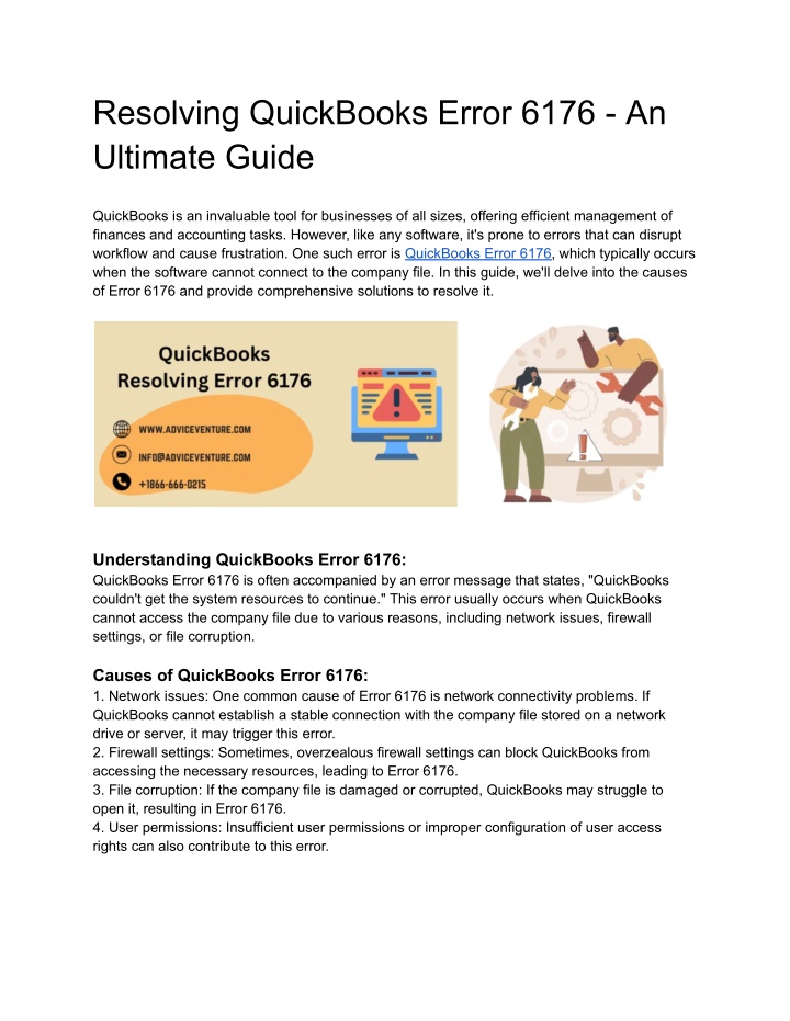 resolving quickbooks error 6176 an ultimate guide n.w