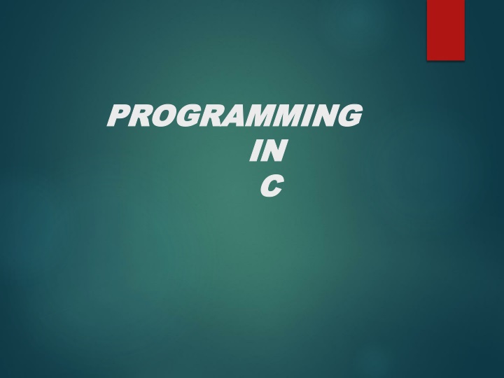 Programming in C