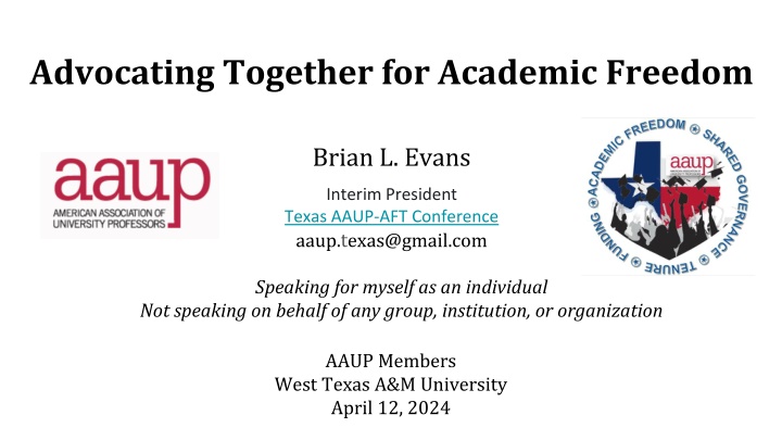 Advocating Together for Academic Freedom in Higher Education