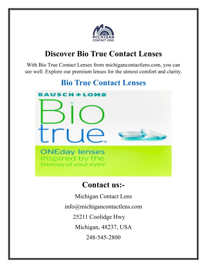 discover bio true contact lenses n.w
