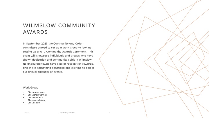 WILMSLOW COMMUNITY  AWARDS