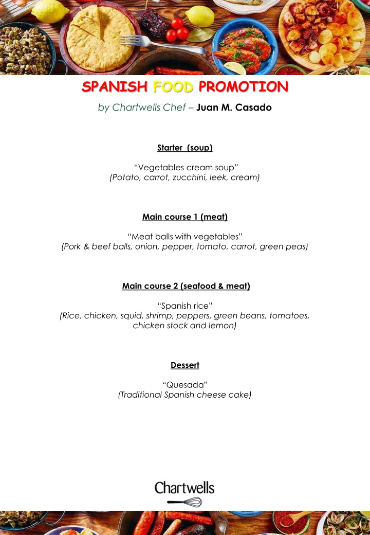 Spanish Food Promotion by Chef Juan M. Casado
