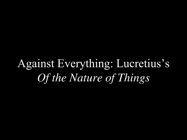 Unveiling Truth: Insights from Lucretius's 