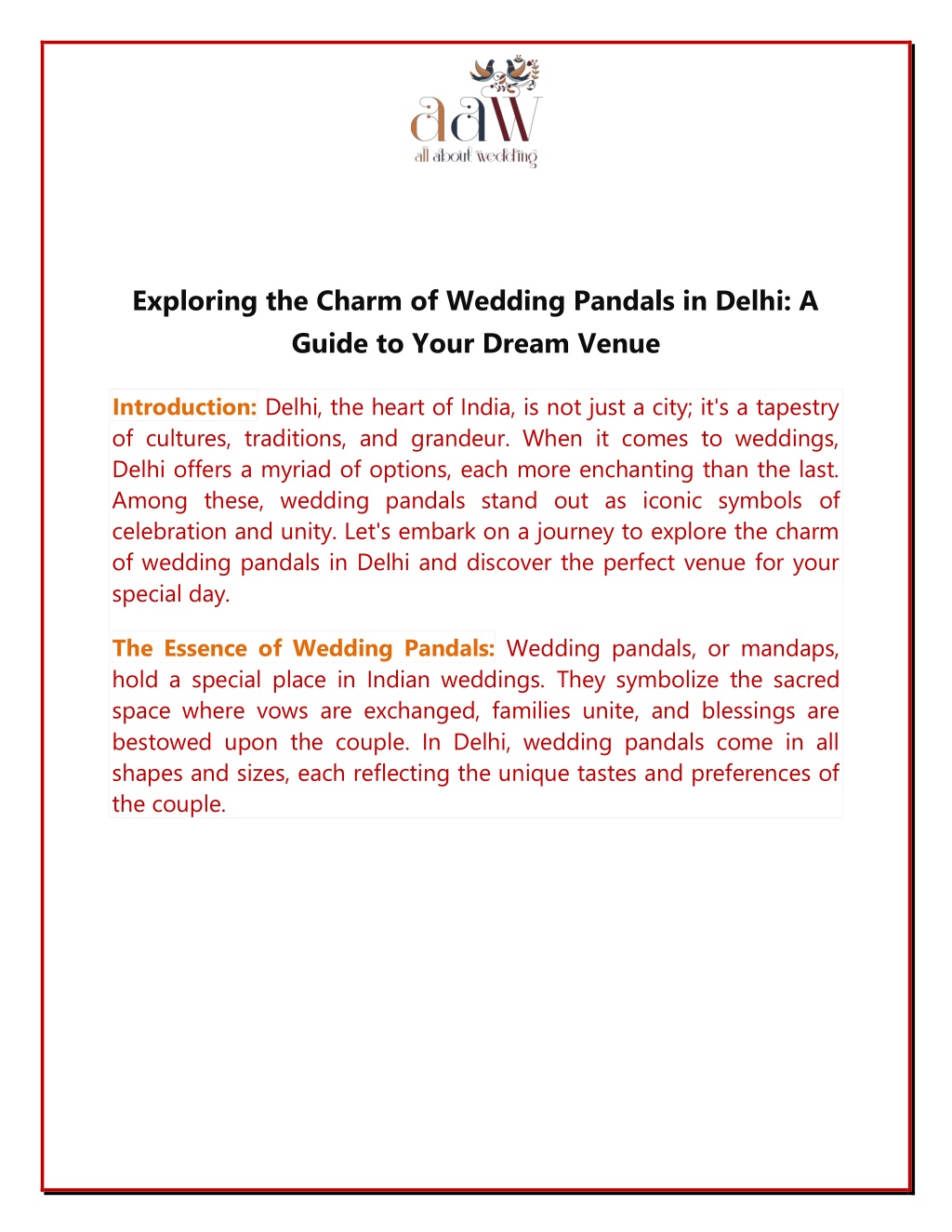 exploring the charm of wedding pandals in delhi l.w